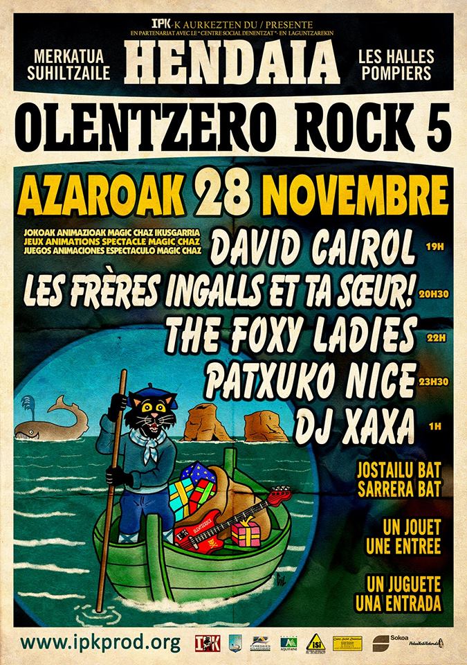 Affiche concert Olentzero rock IPK à Hendaye