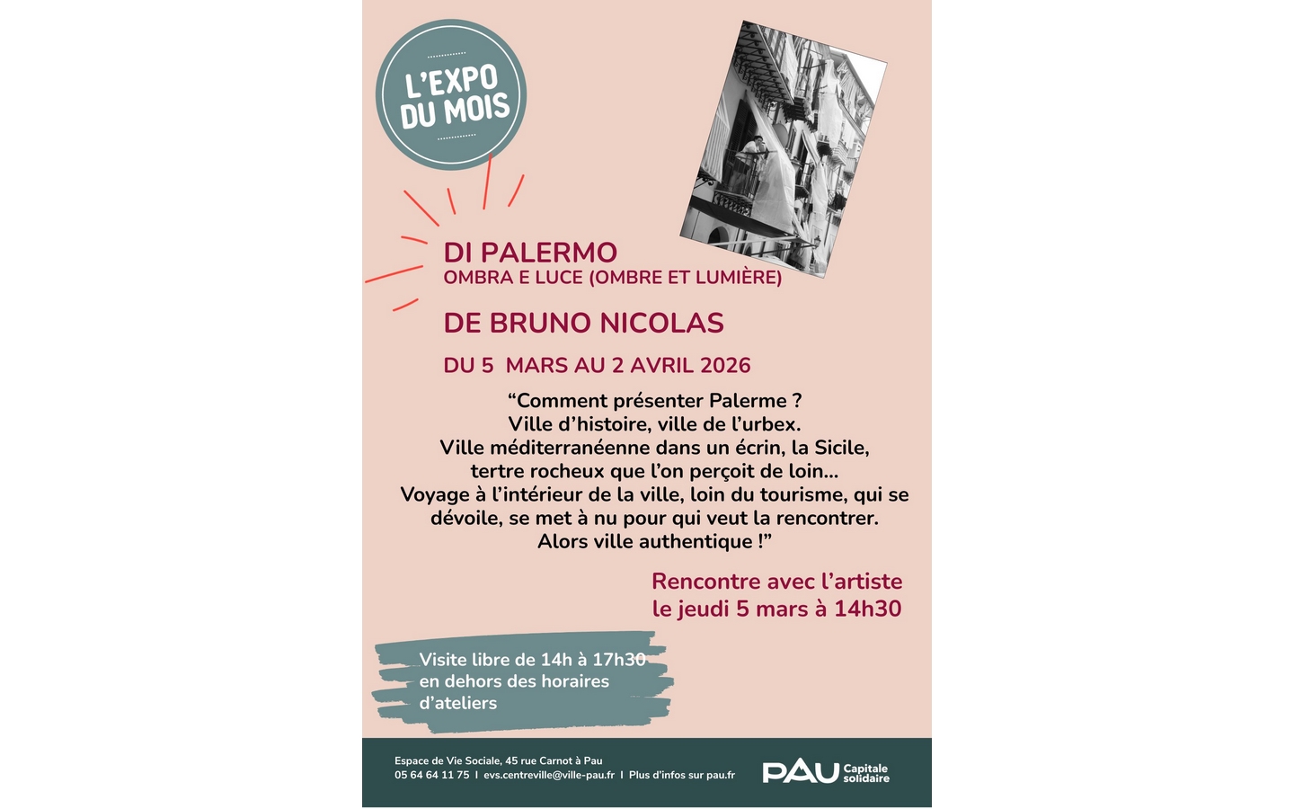 Exposition: Di Palermo, ombra e luce - Bruno Nicolas