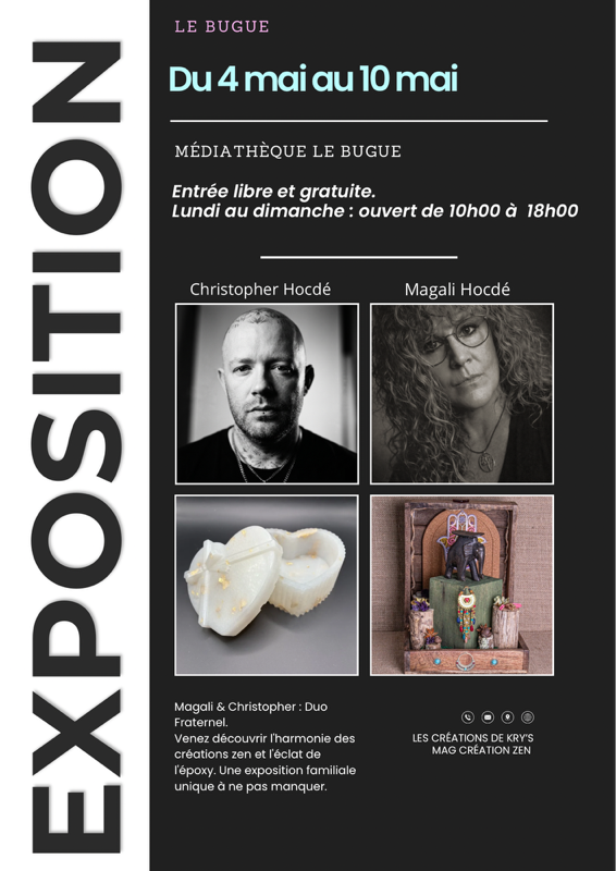 Exposition de créations zen et à l'epoxy, Le Bugue