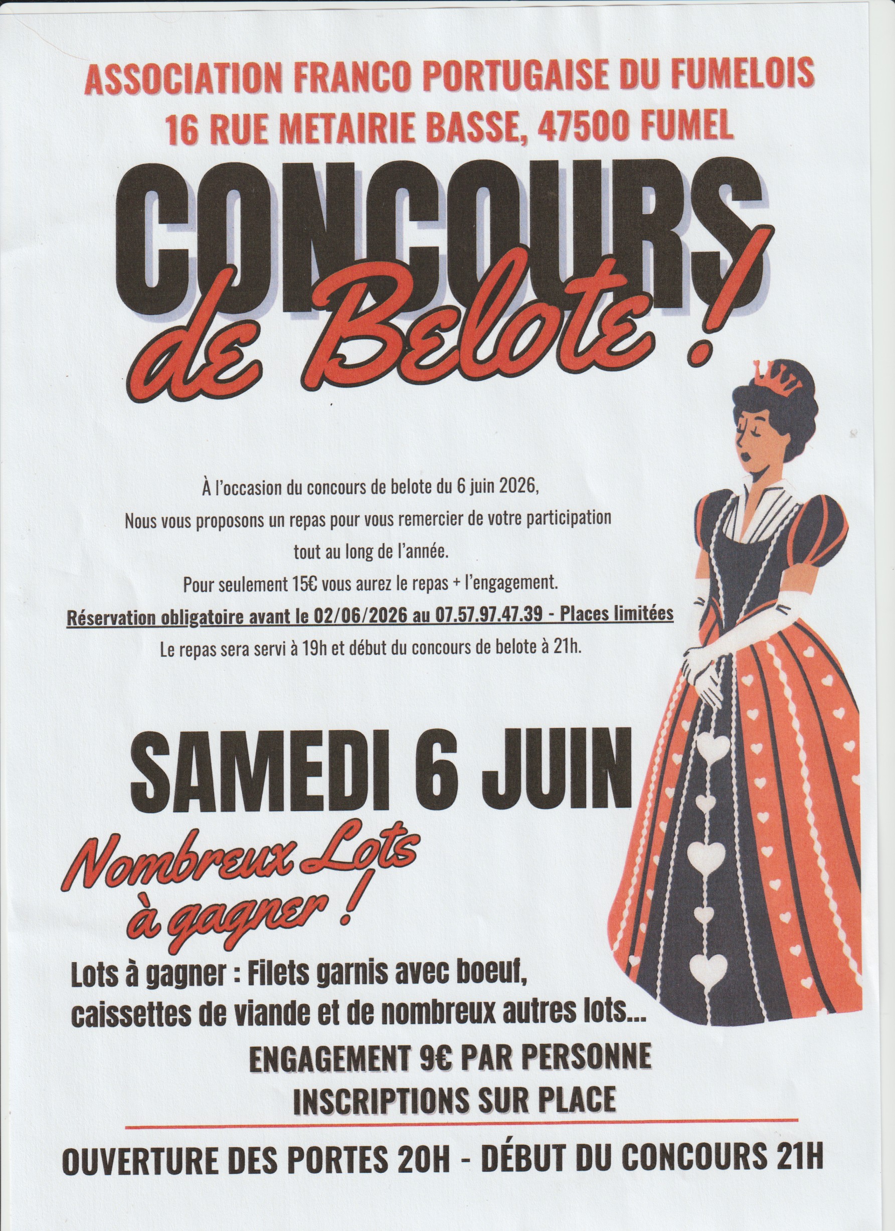 Concours de belote — visuel événement