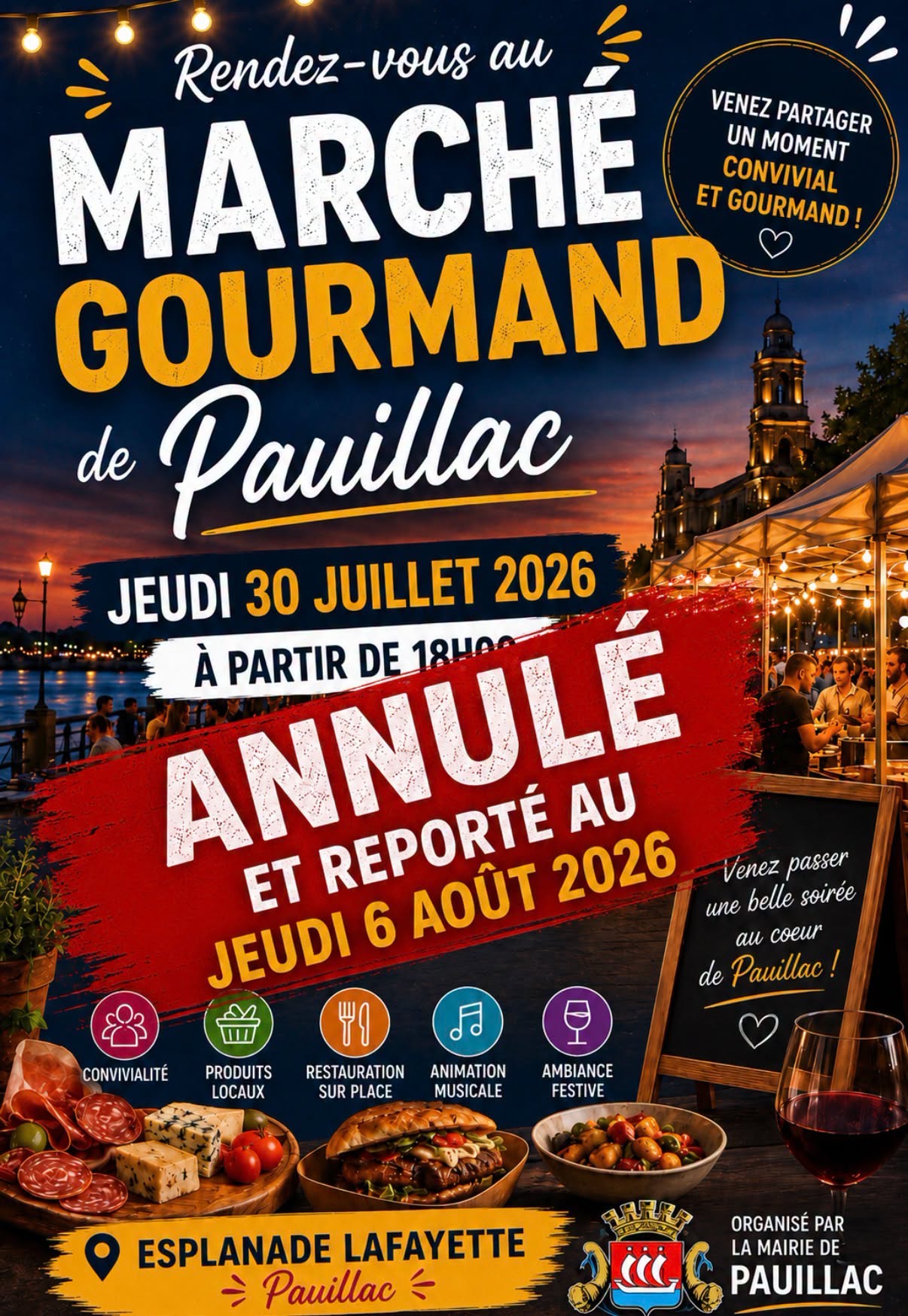 Marché nocturne et gourmand à Pauillac
