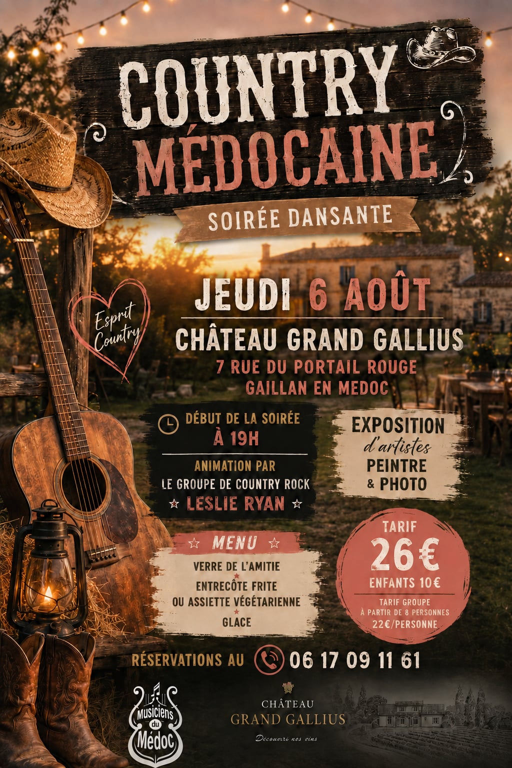 Soirée dansante Country Médocaine  au Château Grand Gallius