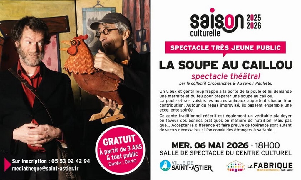 Spectacle théâtral "La Soupe au Caillou" — visuel événement