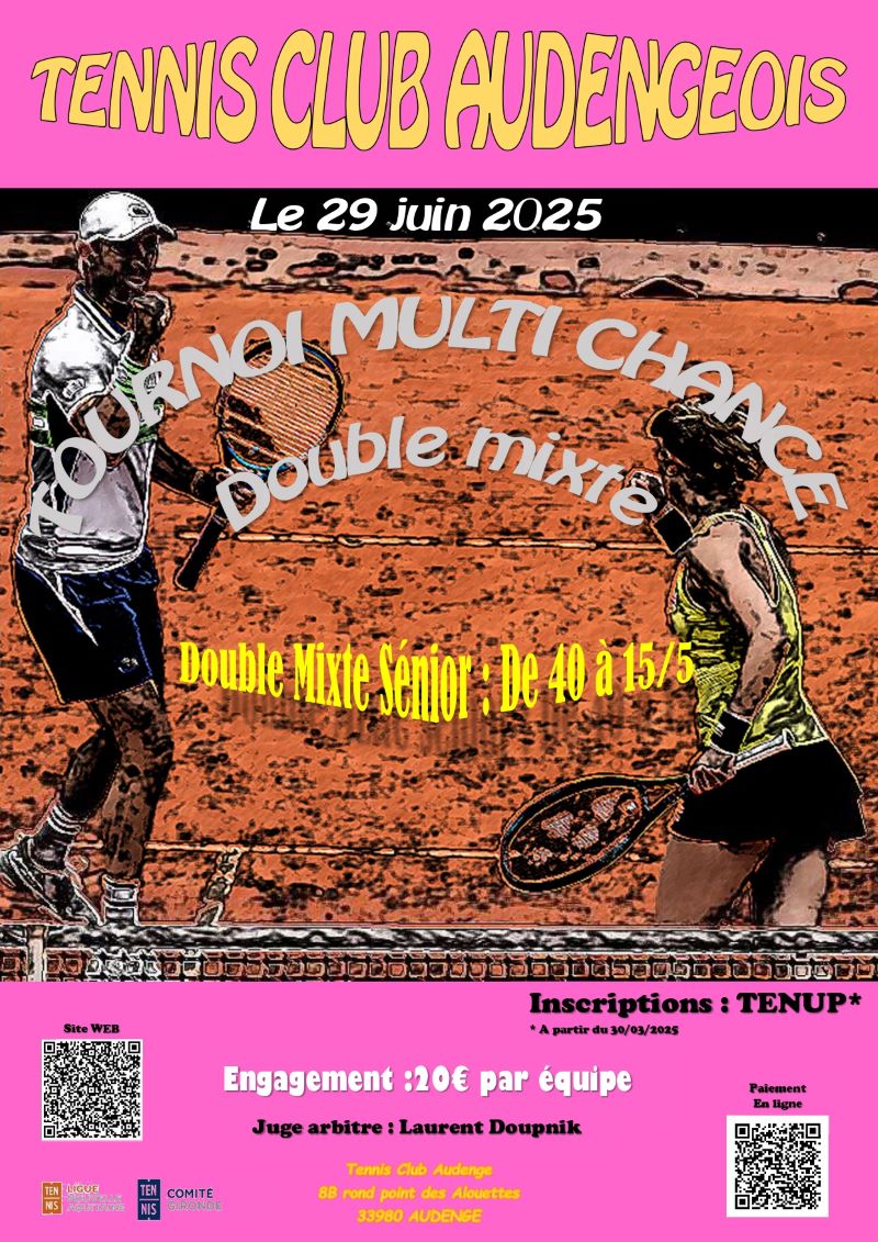 Tournois de tennis : multi chance double mixte séniors