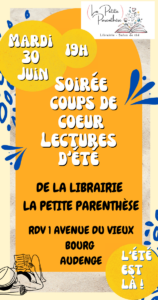 Soirée coup de coeur lectures d&rsquo;été à la Petite Parenthèse