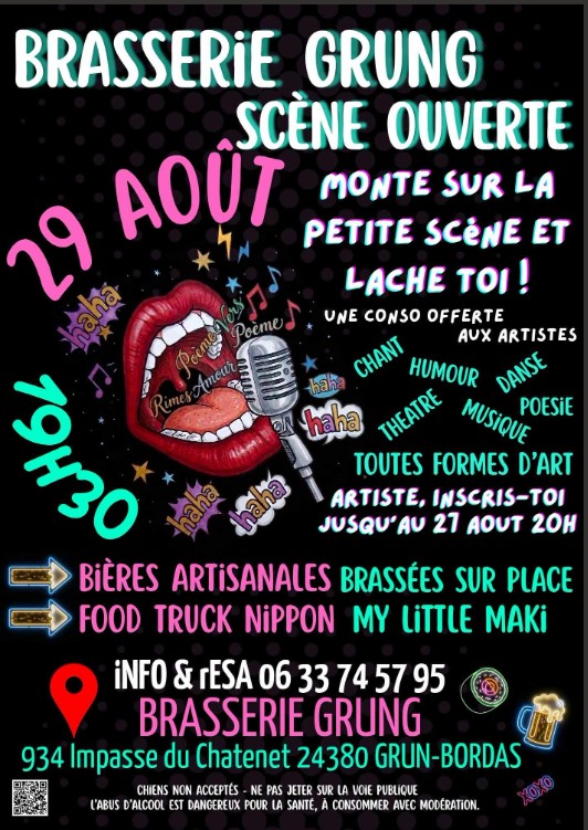Scène ouverte brasserie Grung