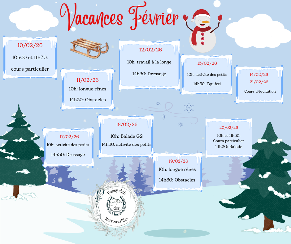 Vacances de Février au Poney Club des Retrouvailles
