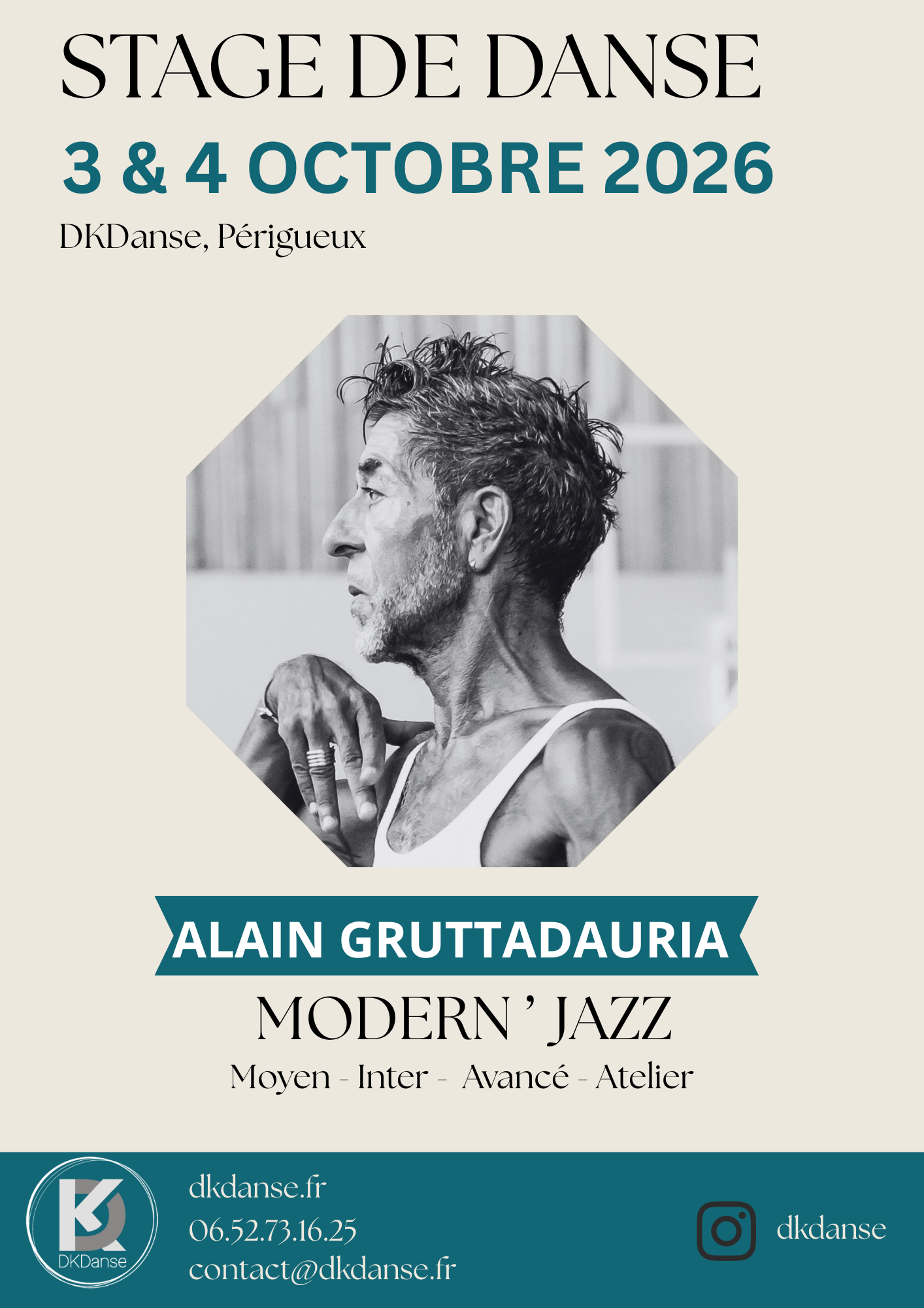 Stage Modern’Jazz  – Alain Gruttadauria – DKDanse
