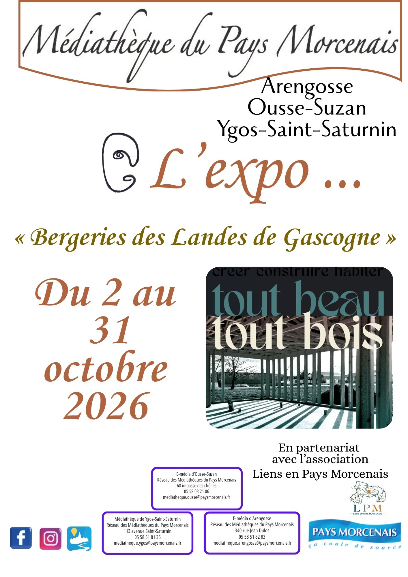 Exposition "Bergeries des Landes de Gascogne" - médiathèque Ygos-Saint-Saturnin