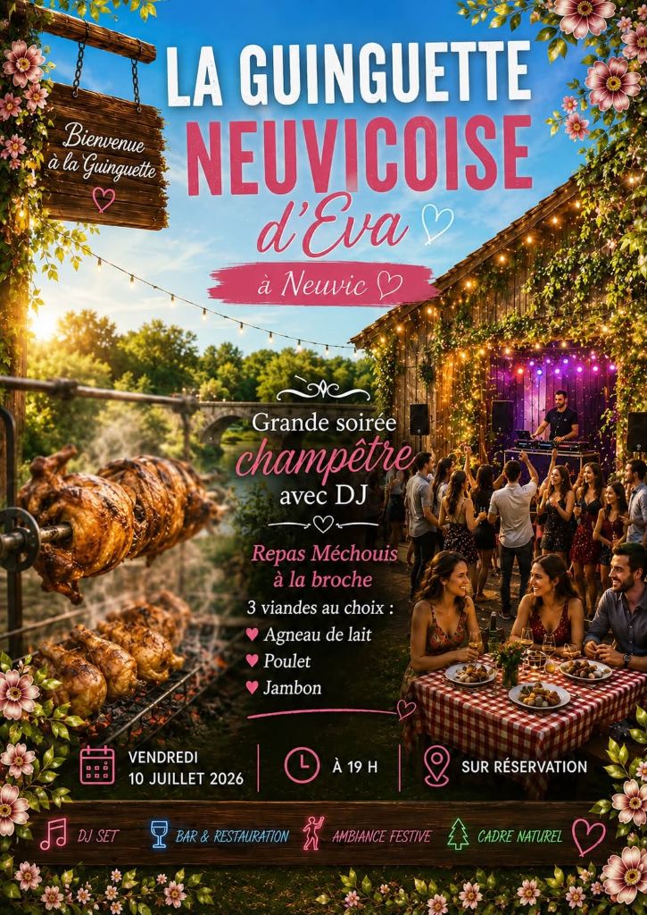 soirée champêtre a la guinguette neuvicoise d'eva