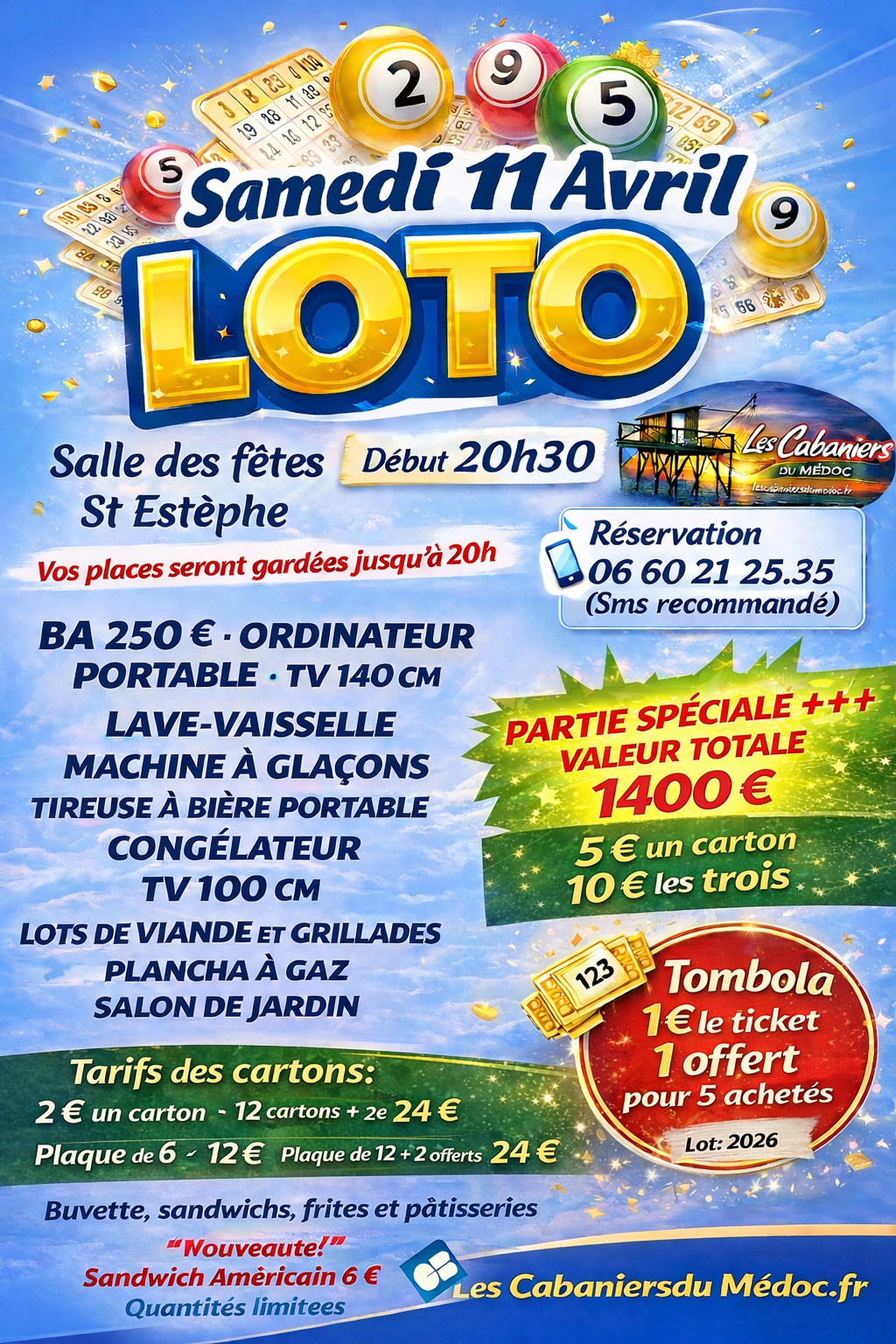 Les Lotos 2026 des Cabaniers du Médoc, Saint-Estèphe