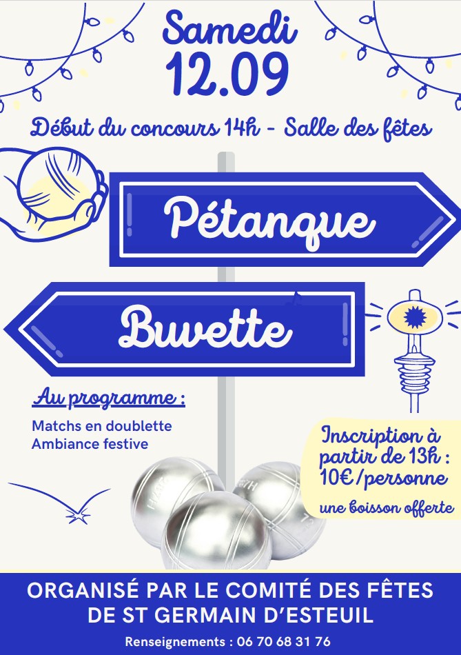 Cooncours de pétanque et Soirée "moules-frites"