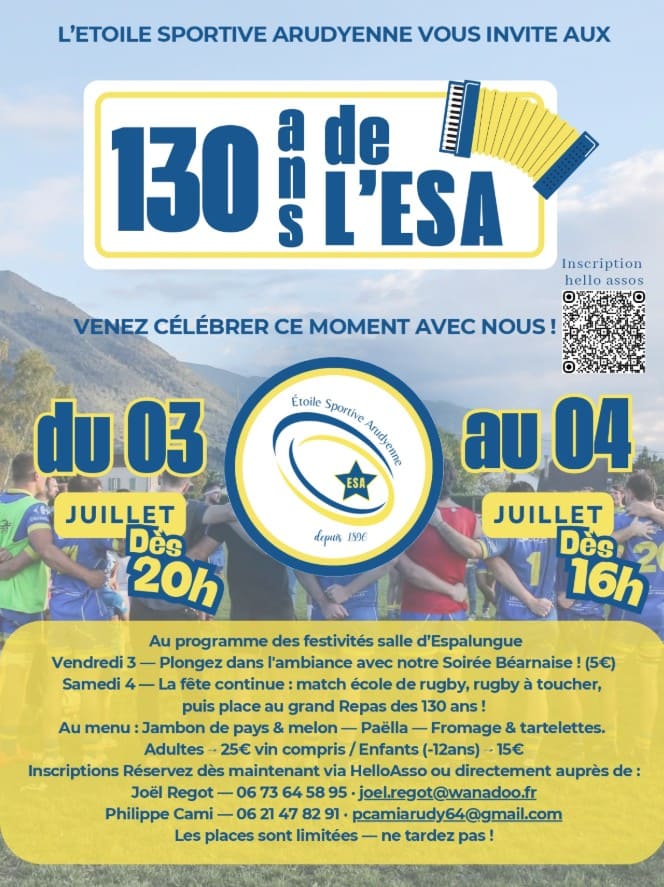 130 ans de l'Etoile Sportive Arudyenne — visuel événement