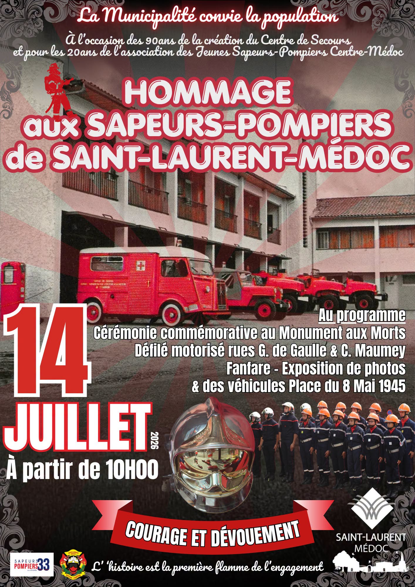 Hommage aux sapeurs-pompiers de Saint-Laurent-Médoc