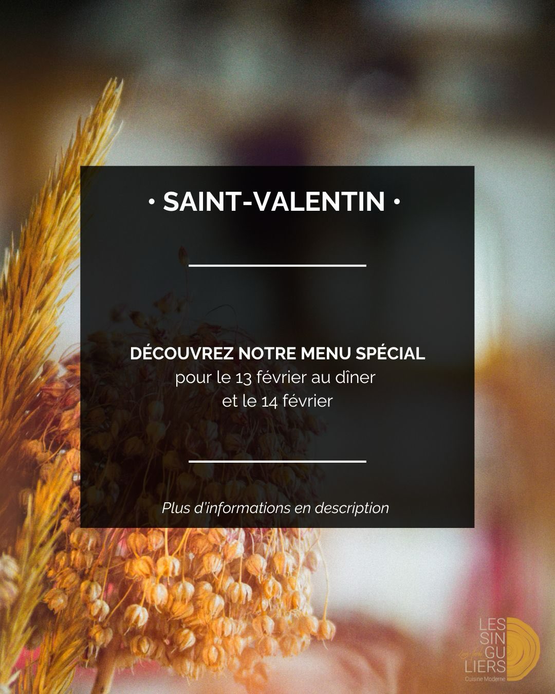 Saint-Valentin au restaurant Les Singuliers