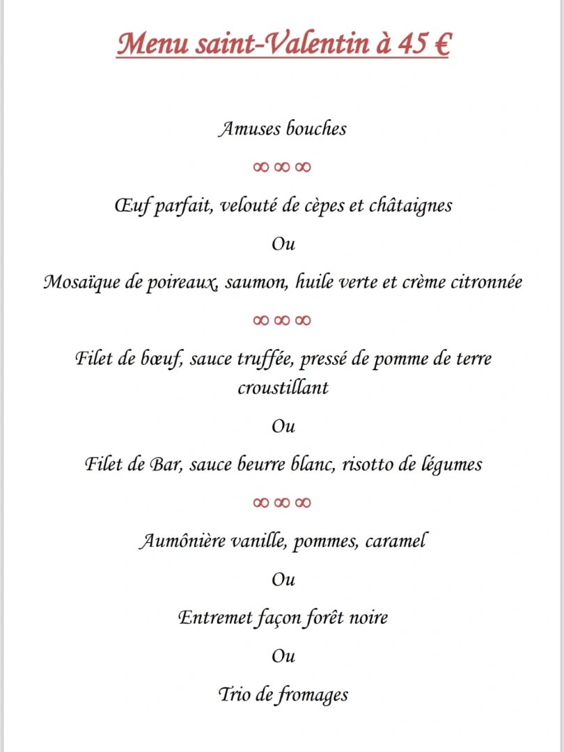 La Saint Valentin au restaurant Au fil des saisons