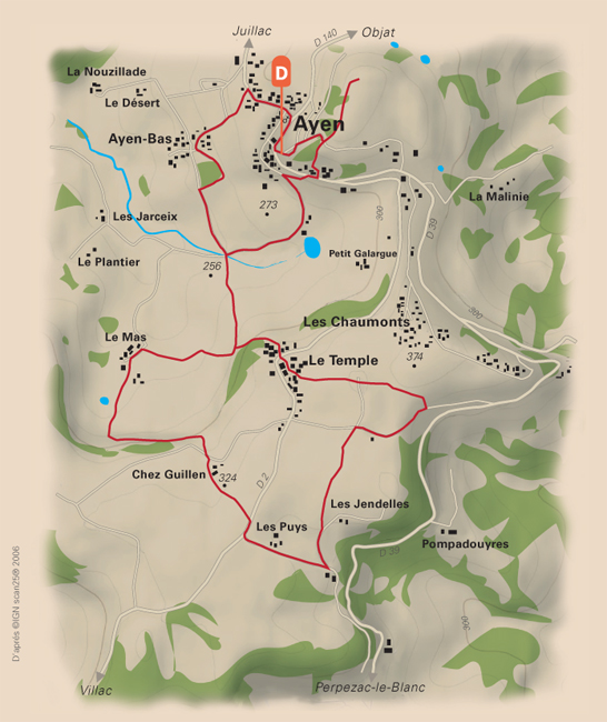 Randonnée des côteaux d'Ayen, Ayen