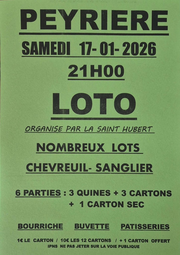 Loto de la Société de chasse