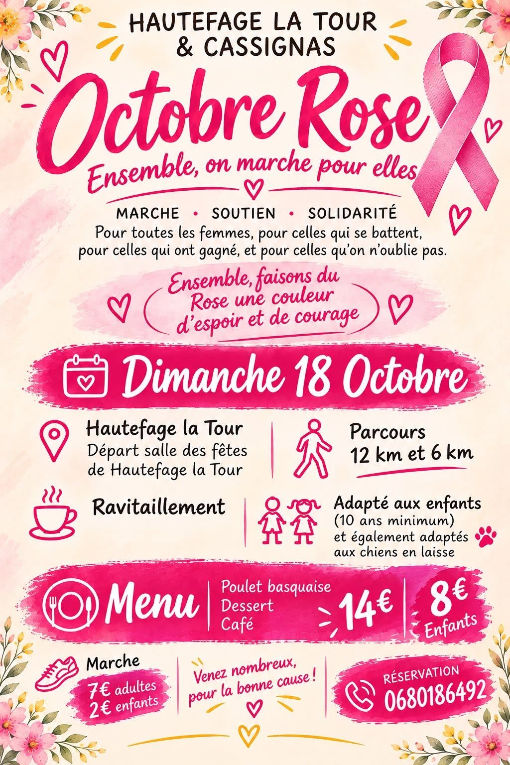 Randonnée Octobre rose à Hautechage'la-Tour et Cassignas