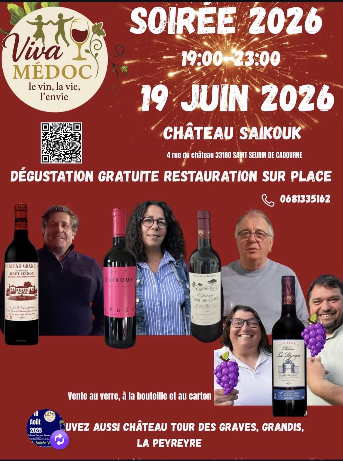 Soirée Viva Médoc au Château Saïkouk