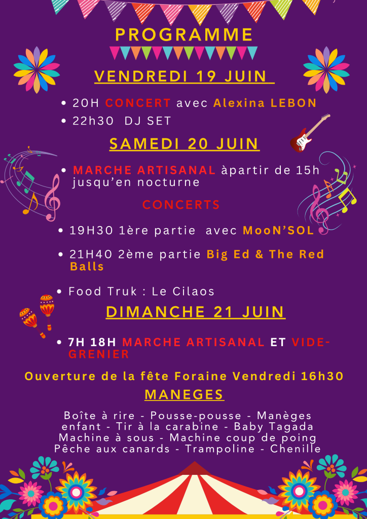Fête de l’été - Marché artisanal, manèges et concerts — visuel événement