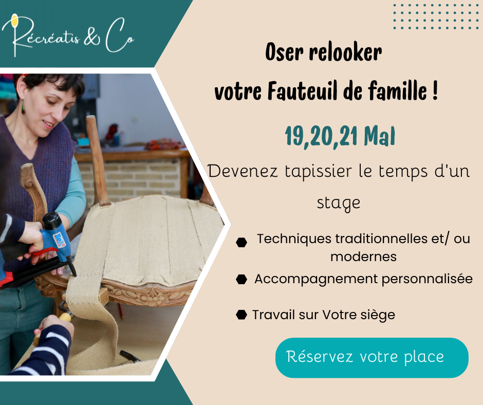 Stage « Osez relooker votre fauteuil de famille» — visuel événement