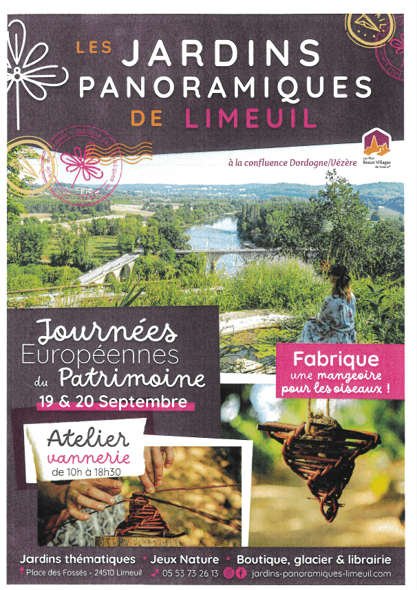 Journées européennes du Patrimoine aux Jardins Panoramiques de Limeuil