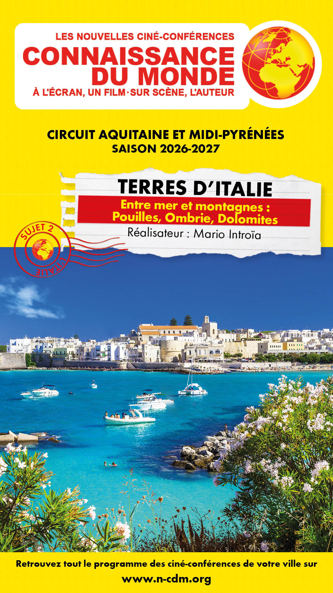 Ciné-conférence Connaissance du monde - Terres d'Italie