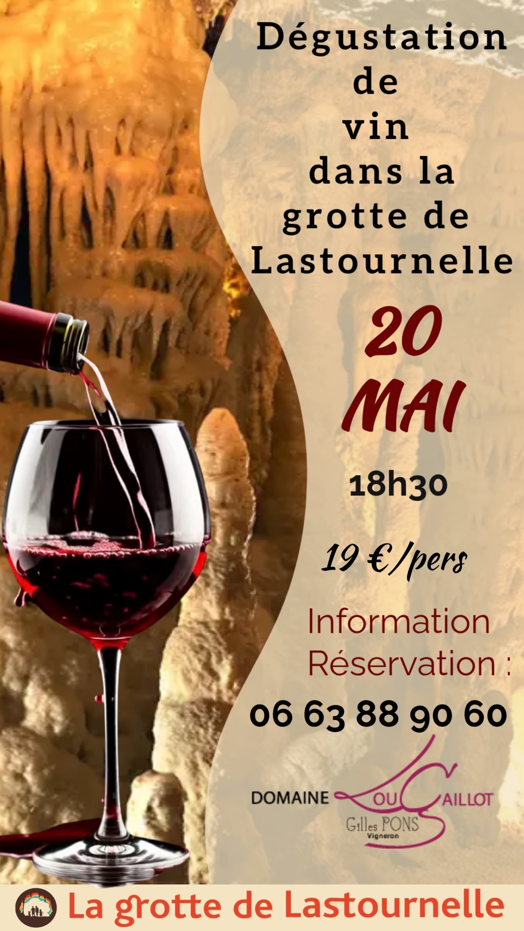 Etonnante dégustation de vin dans la Grotte de Lastournelle — visuel événement