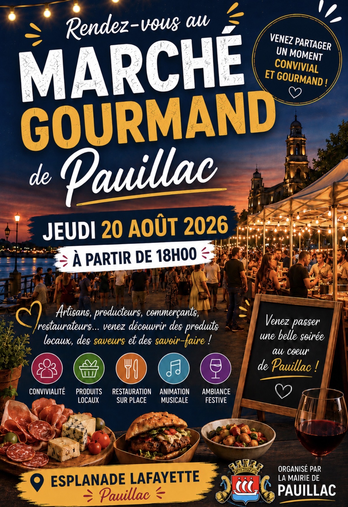 Marché nocturne et gourmand à Pauillac