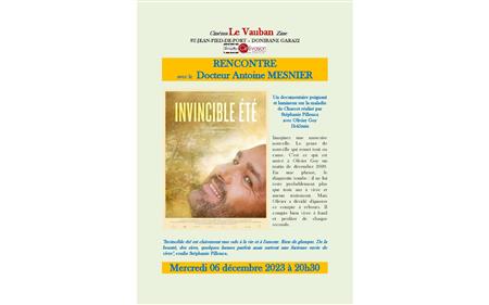 Ciné rencontre : Invincible été : rencontre avec avec le Docteur Antoine Mesnier Ciné rencontre : Invincible été : rencontre avec avec le Docteur Antoine Mesnier