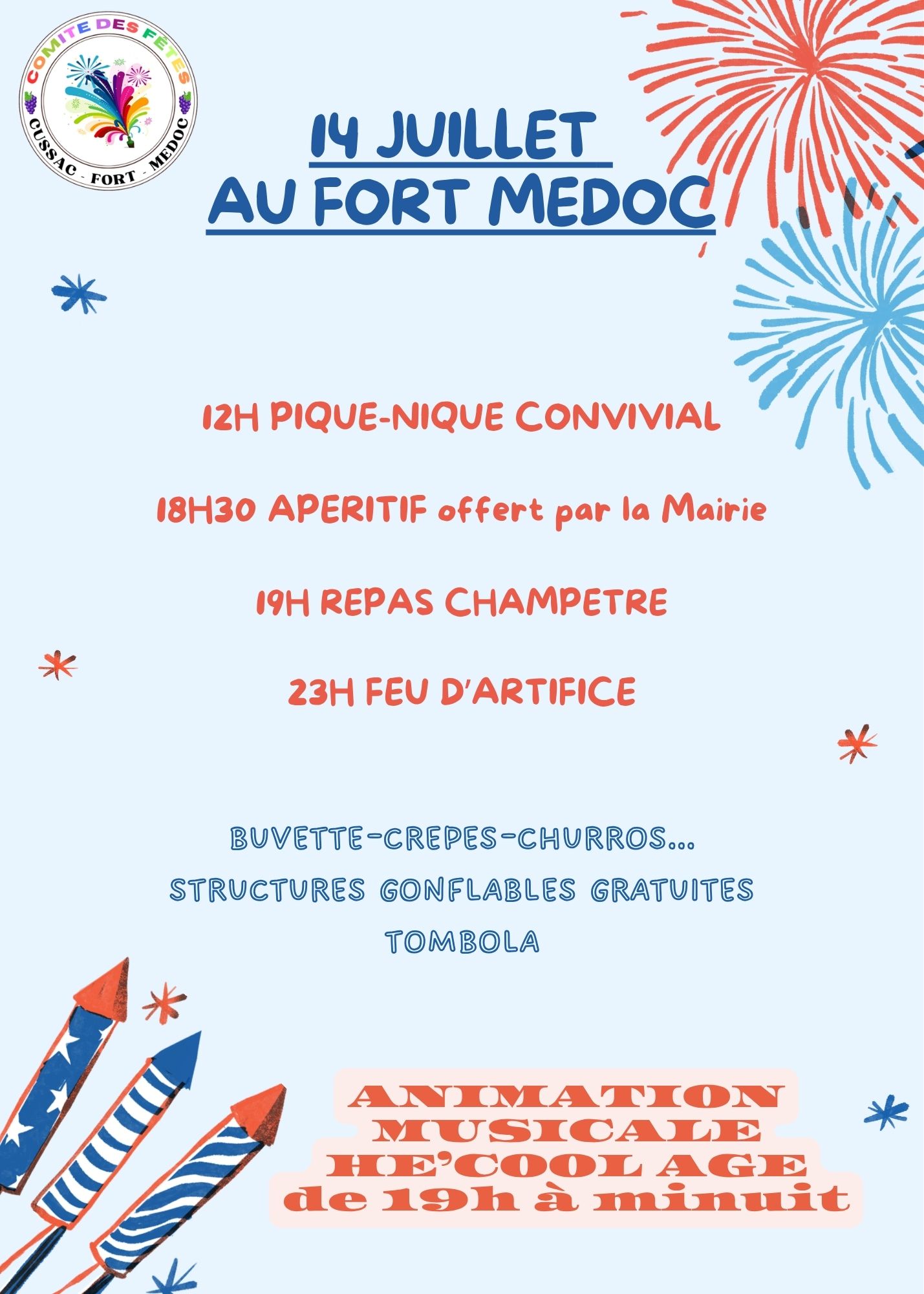 14 juillet au Fort-Médoc