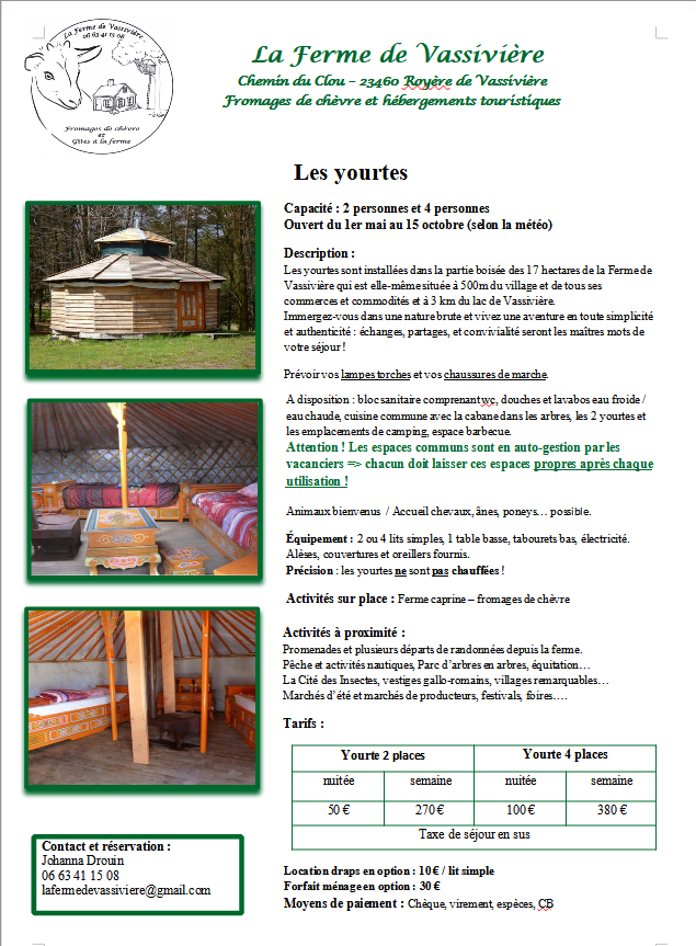 Yourte de la Ferme de Vassivière (4 personnes), Royère-de-Vassivière - photo 5