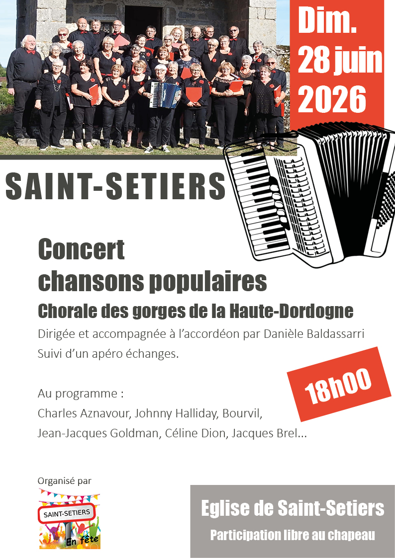 Concert chansons populaires Chorale des Gorges de la Haute-Dordogne