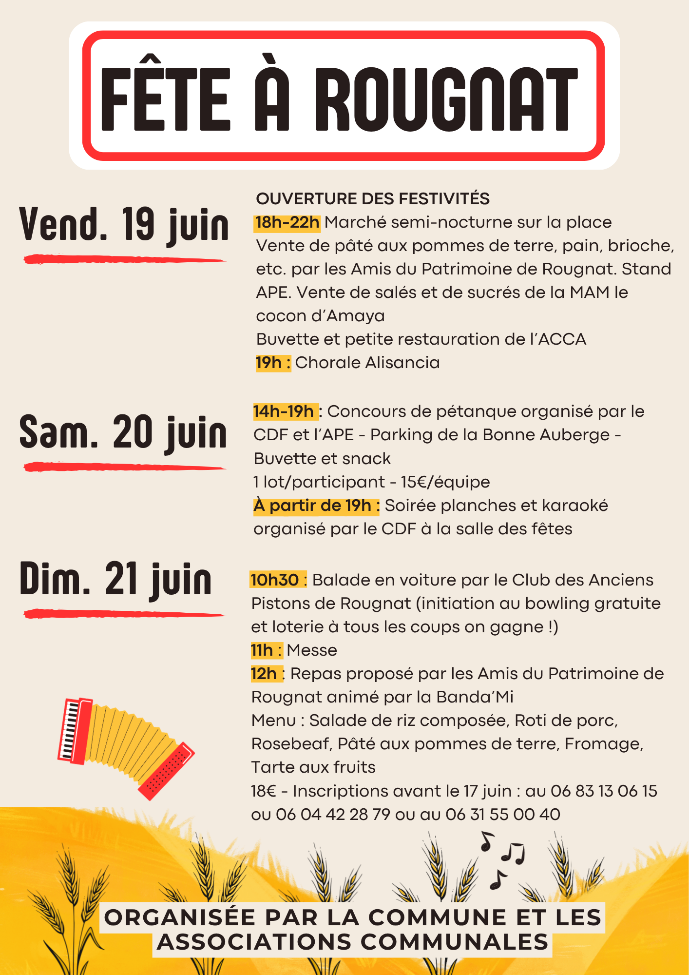 Fête (patronale) à Rougnat — visuel événement