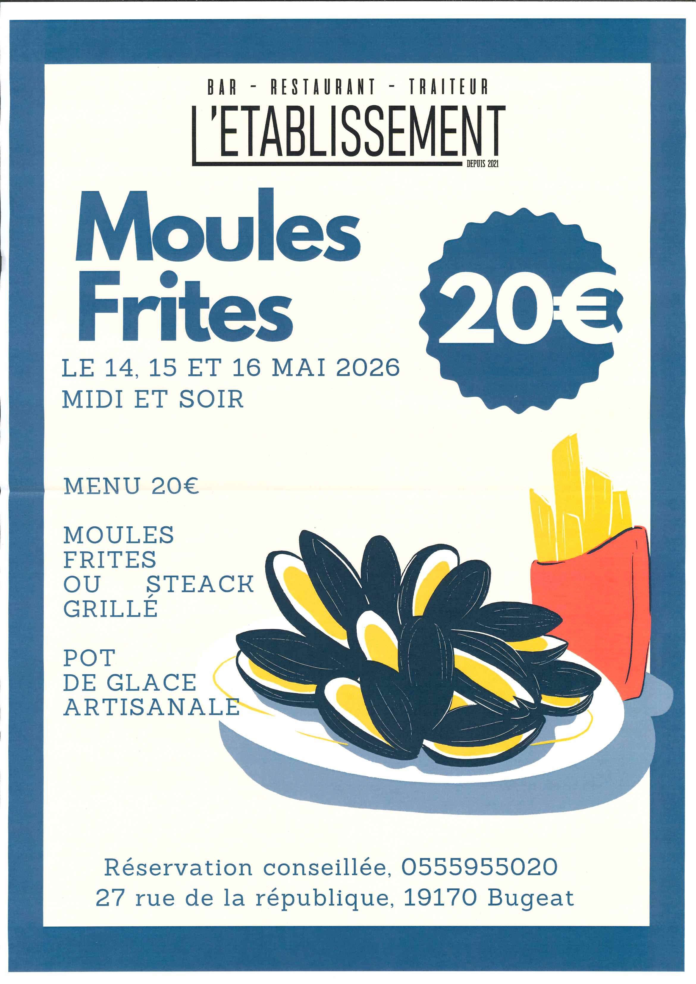 Journées Moules Frites à l'Etablissement — visuel événement