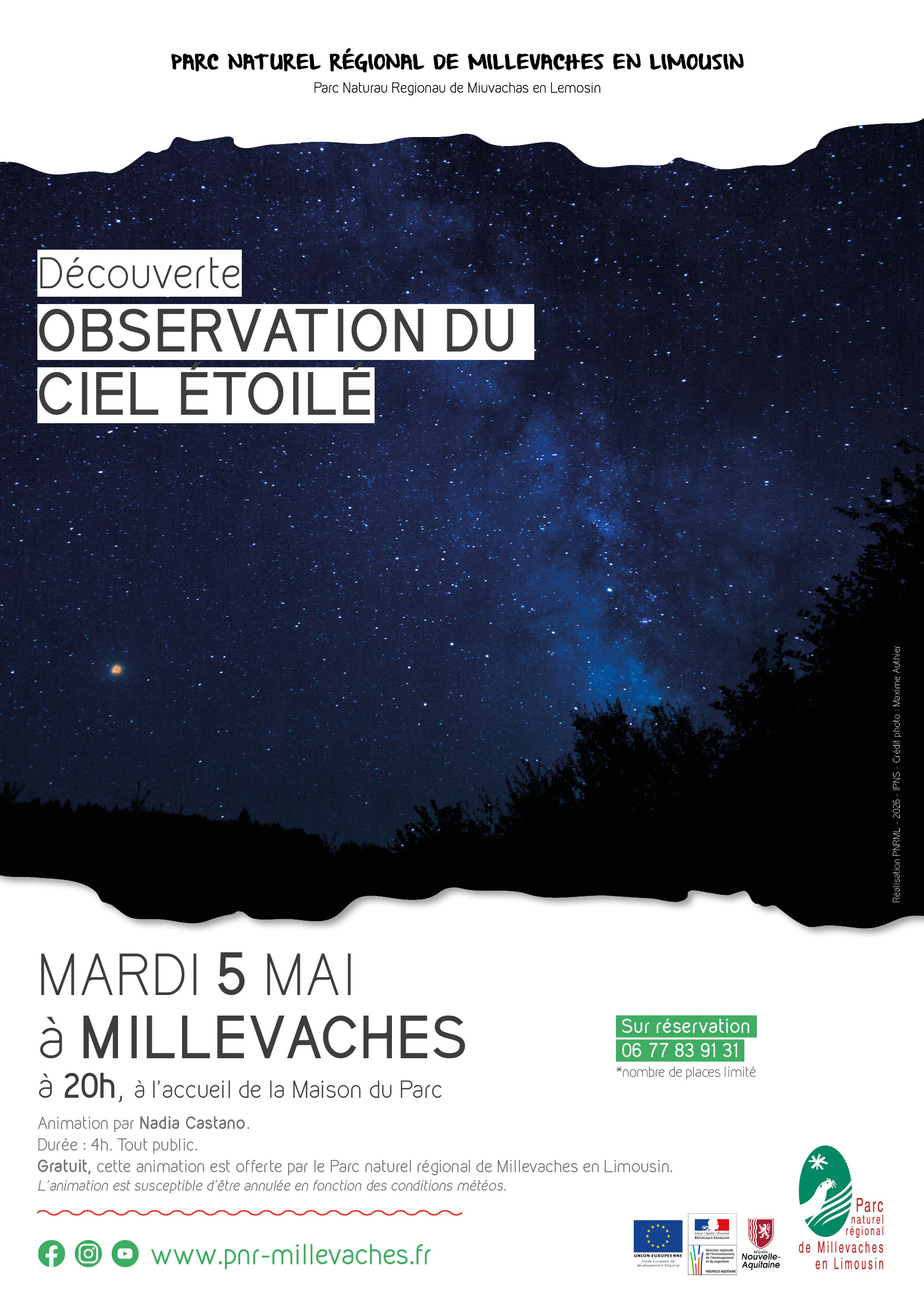 Découverte observation du ciel étoilé — visuel événement