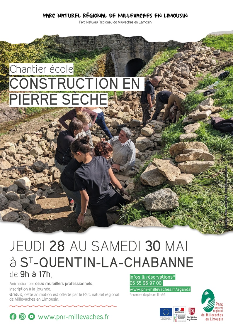 Chantier école de construction en pierre sèche — visuel événement