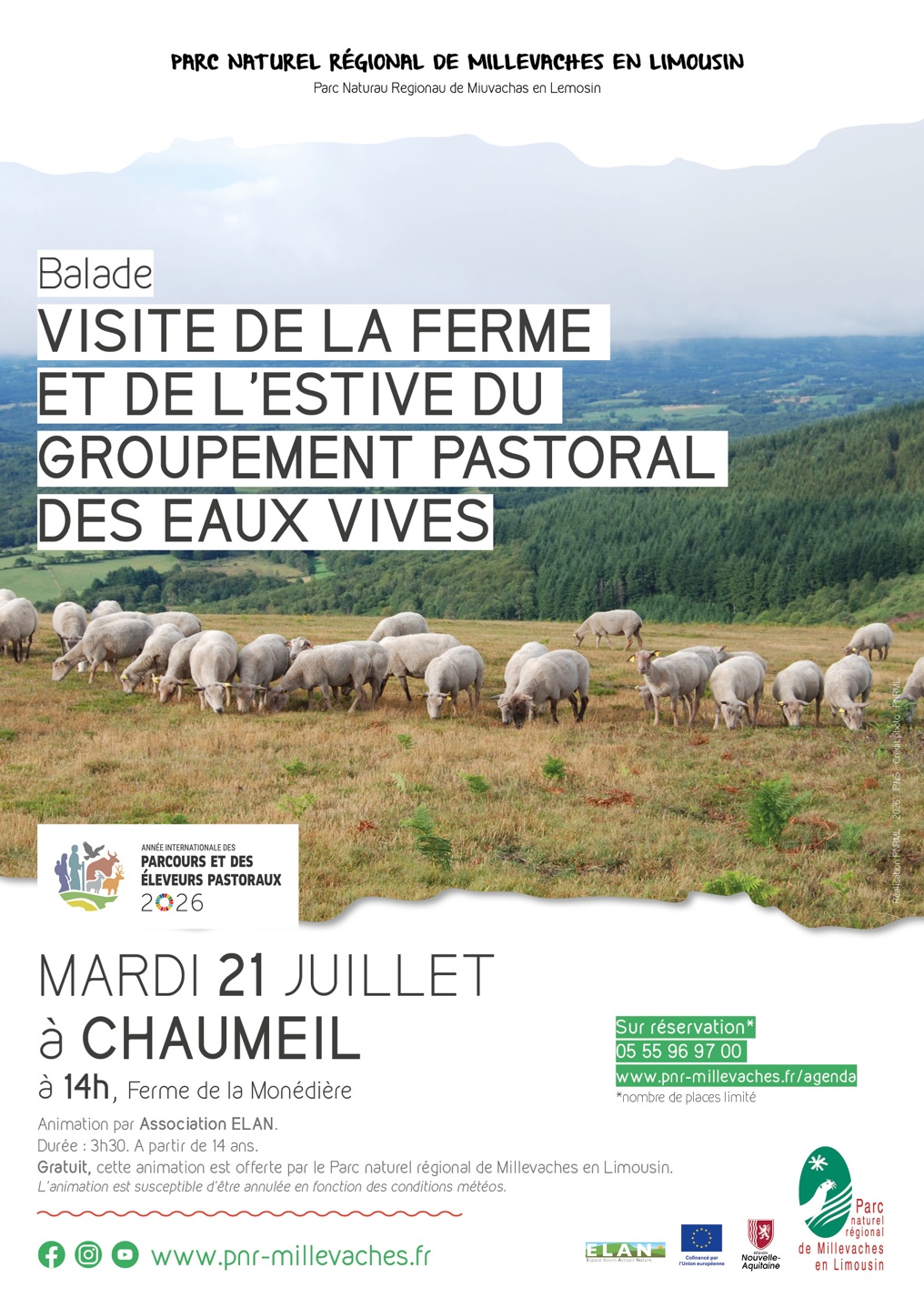 Visite de la ferme et de l'estive du groupement pastoral des eaux vives — visuel événement