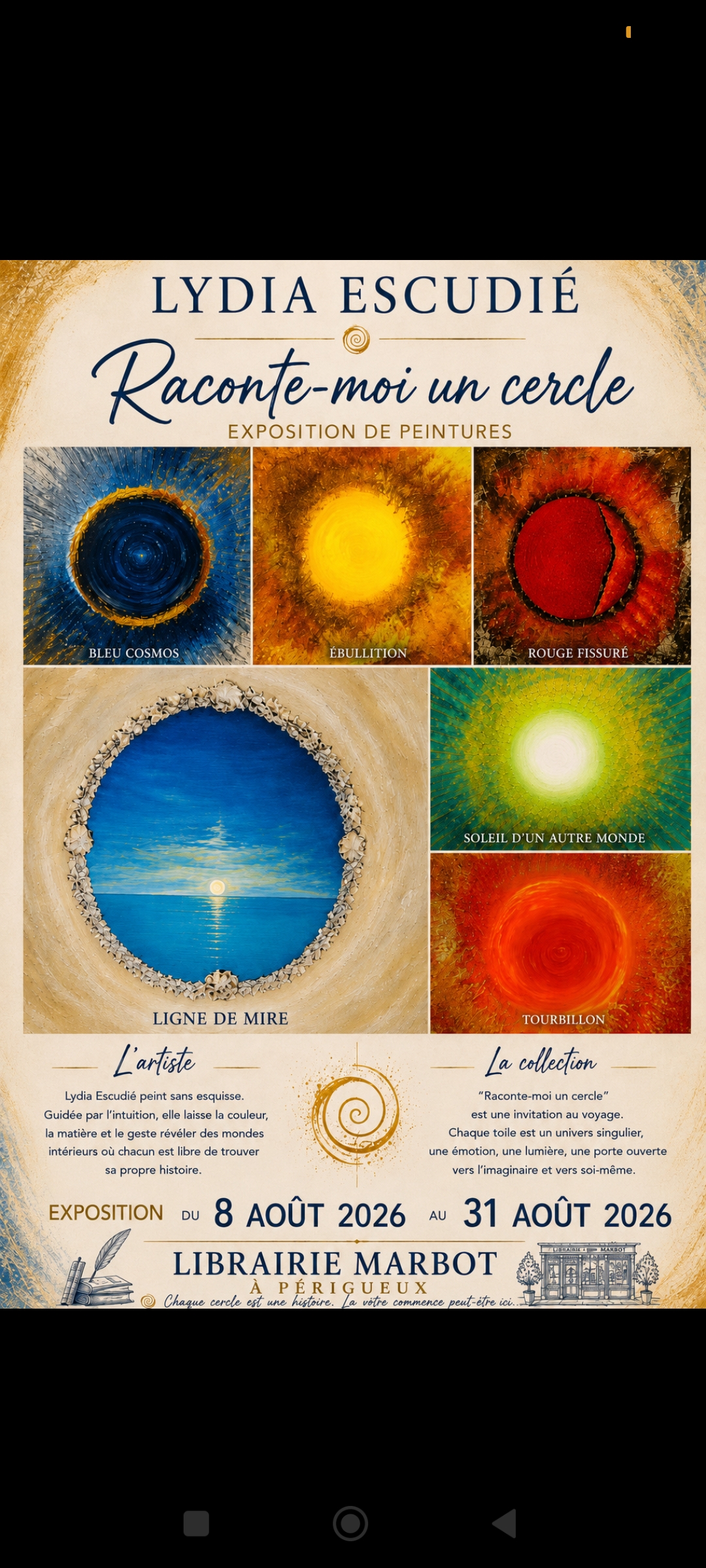 Exposition "Raconte-moi un cercle" par Lydia Escudé - Librairie Marbot