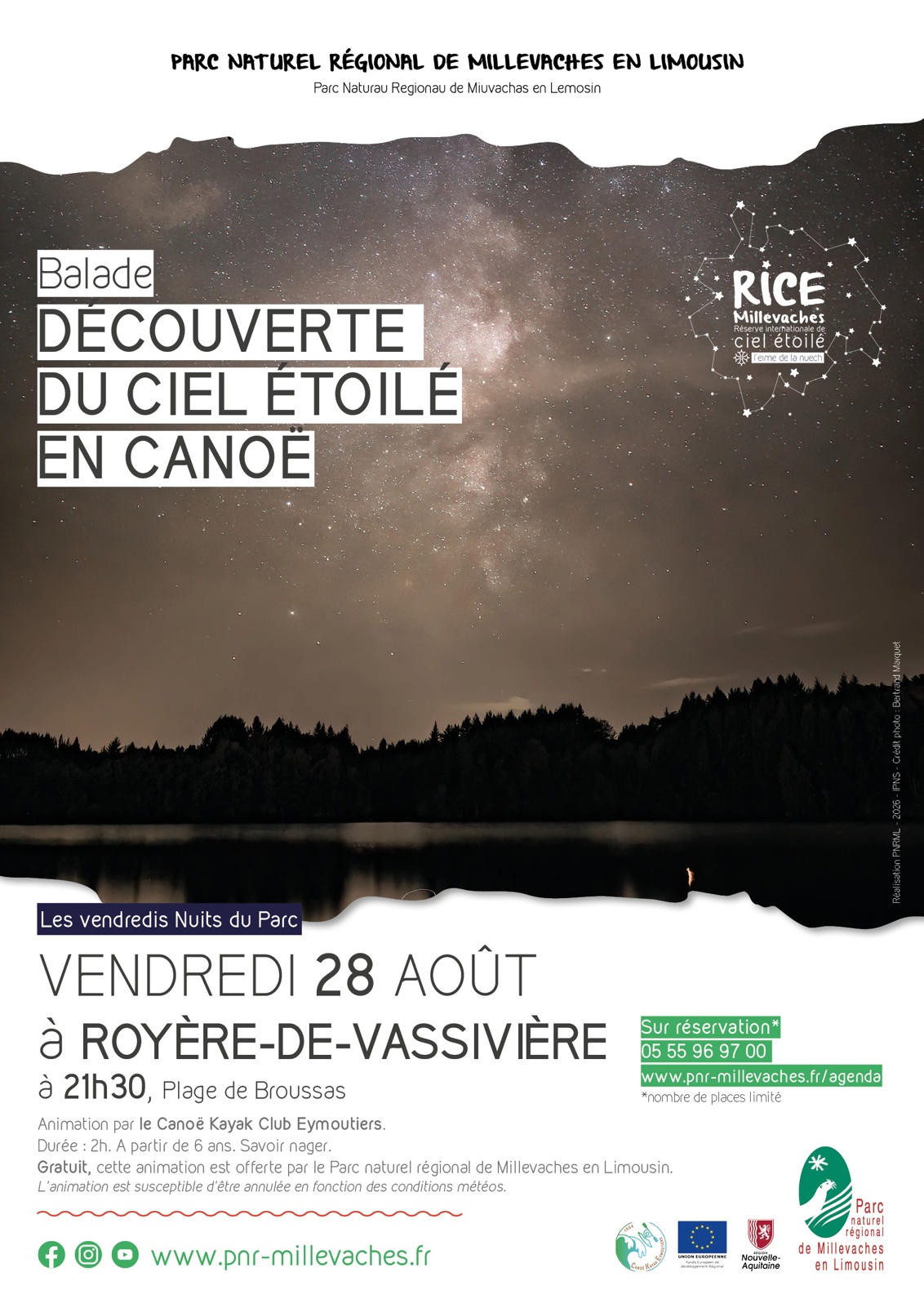 Découverte du Ciel étoilé en canoë — visuel événement