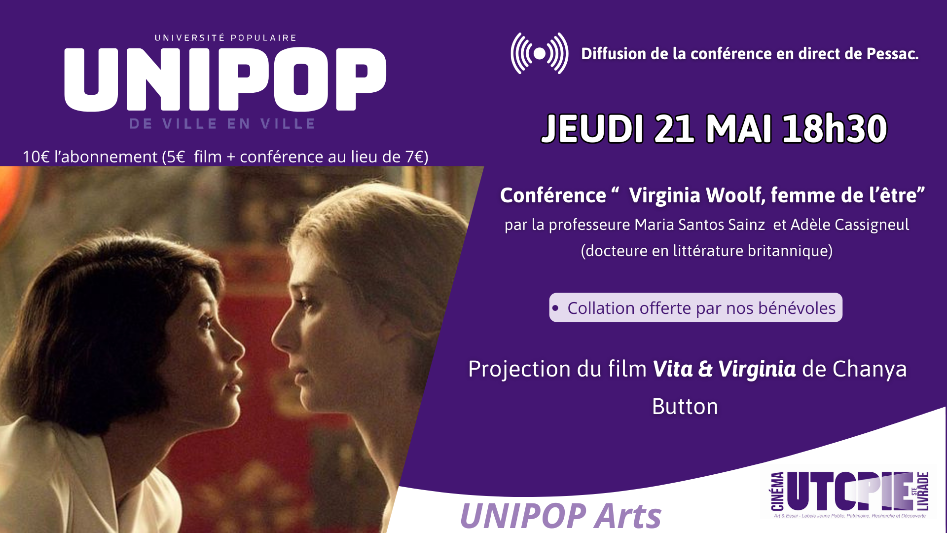 Conférence et projection sur Virginia Woolf