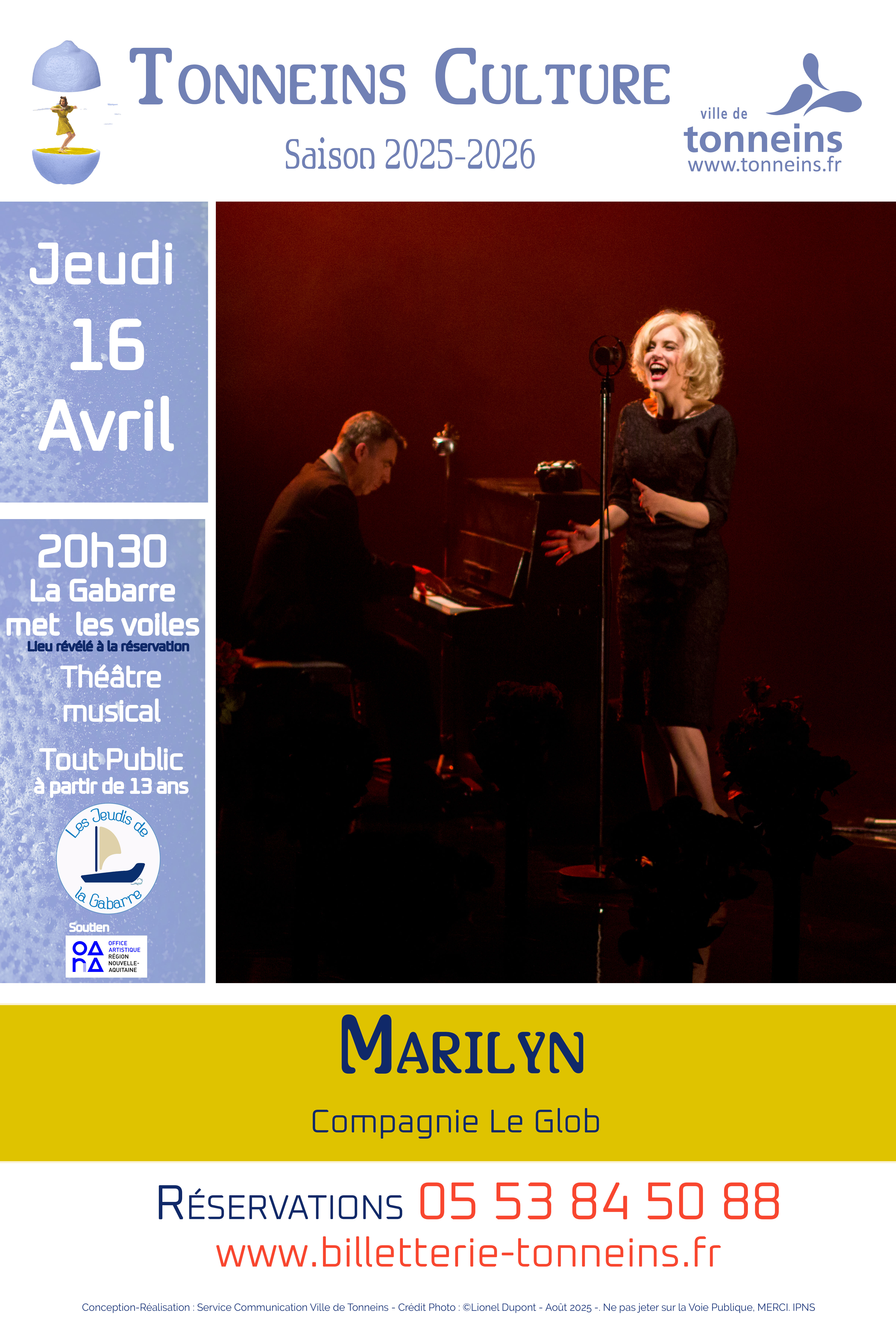 Les Jeudis de La Gabarre - Théâtre musical -"Marilyn"