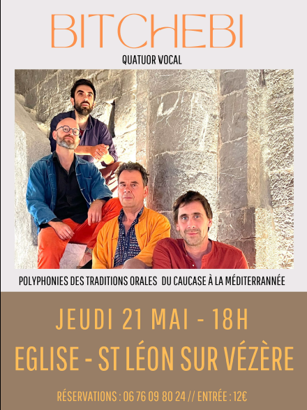 Concert - Quatuor vocal Bitchebi, Saint-Léon-sur-Vézère - photo 2