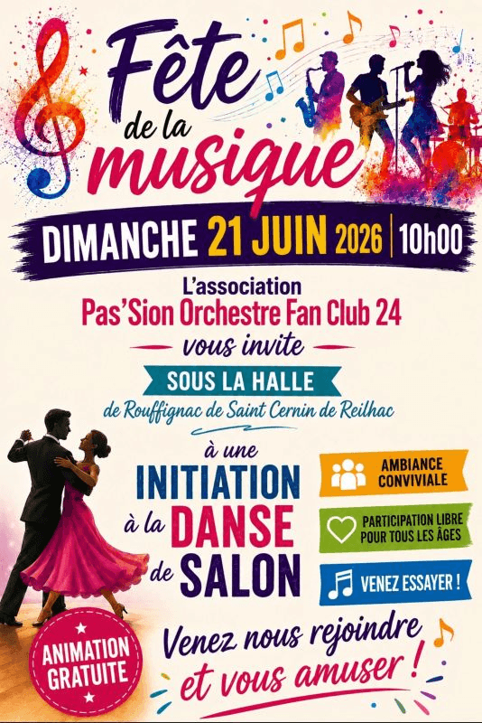 Fête de la musique avec Pas'sion Orchestre Fan Club 24, Rouffignac-Saint-Cernin-de-Reilhac