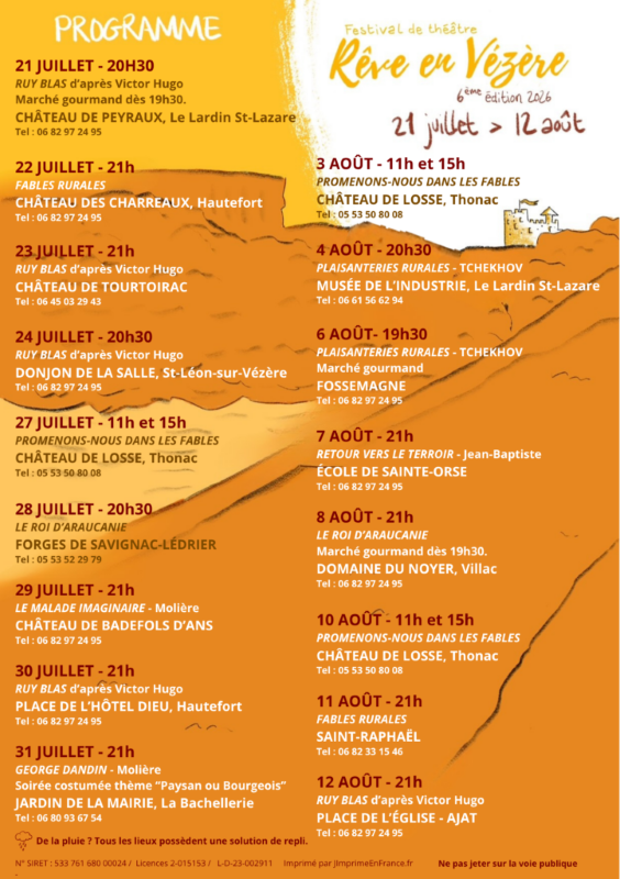 Festival de Théâtre Rêve en Vézère -