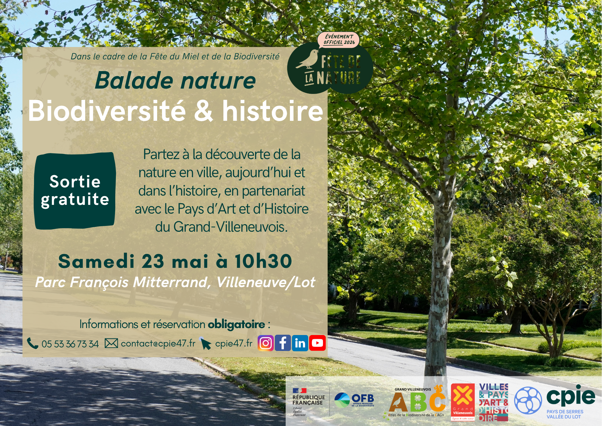 Balade nature entre biodiversité et histoire — visuel événement