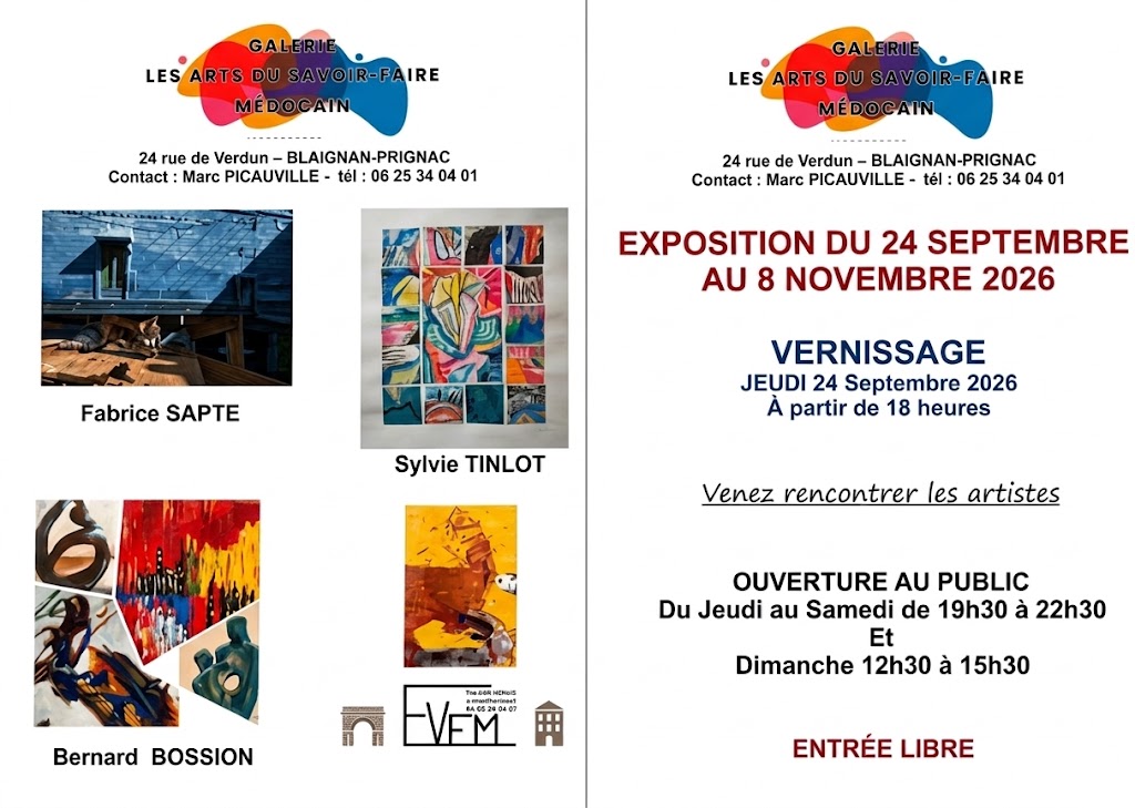Exposition à la galerie Les Arts du Savoir-Faire Médocain