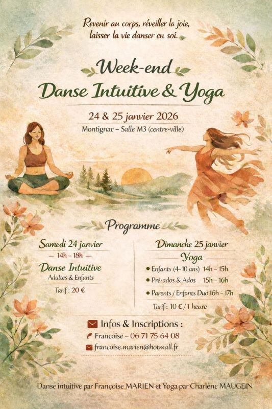 Week-end danse intuitive et Yoga, Montignac-Lascaux