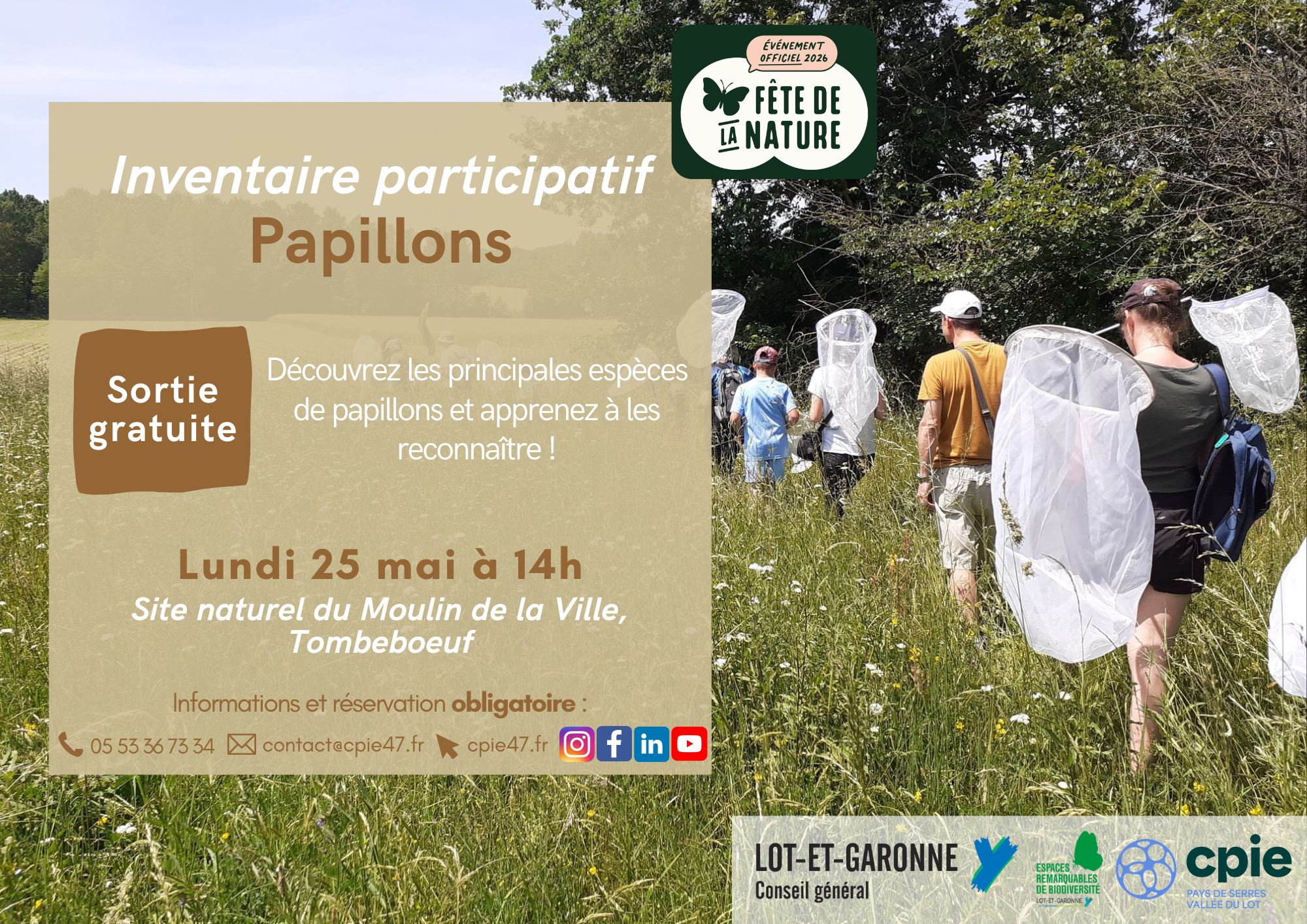 Initiation naturaliste : à la découverte des papillons ! — visuel événement